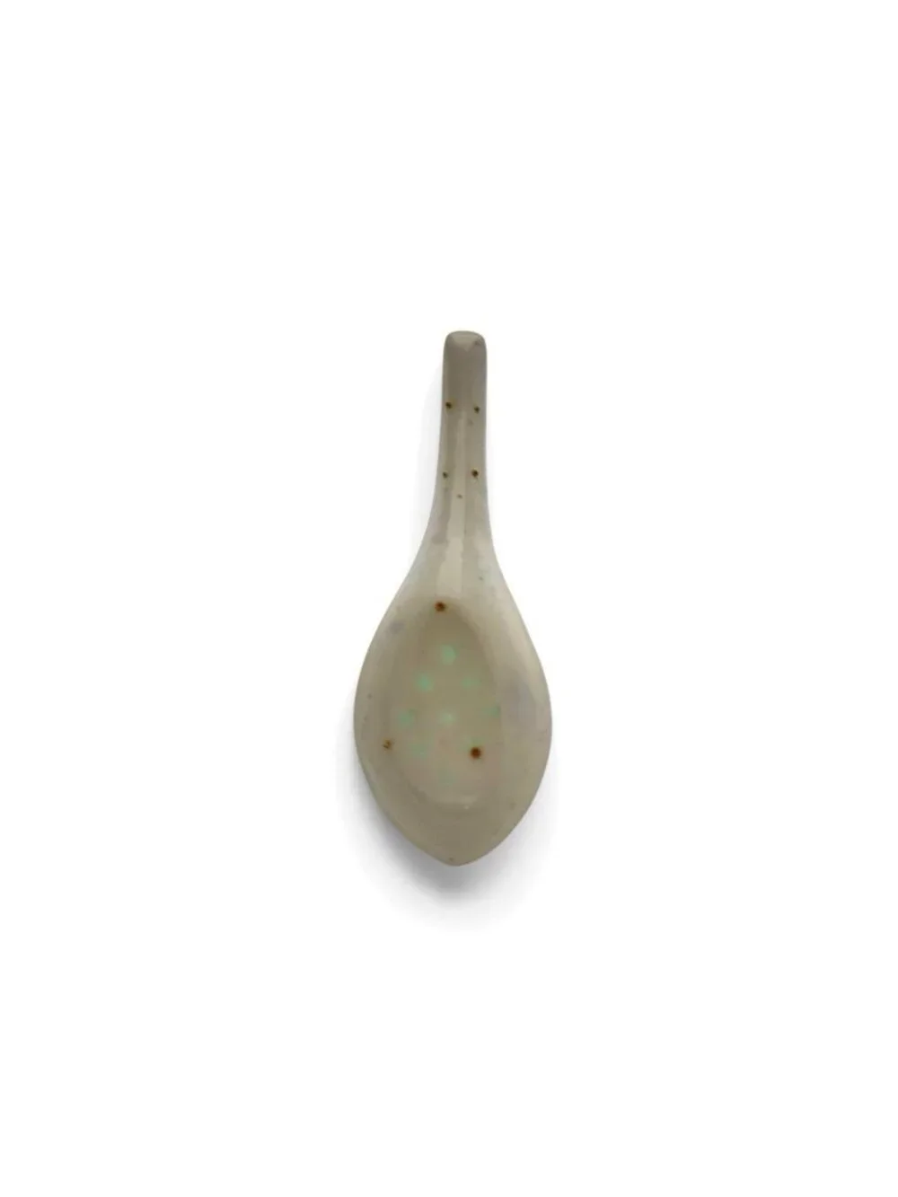 Soup Spoon Set of 7 Porcelain Rice Eye Translucent Design Vintage Chinese Decor